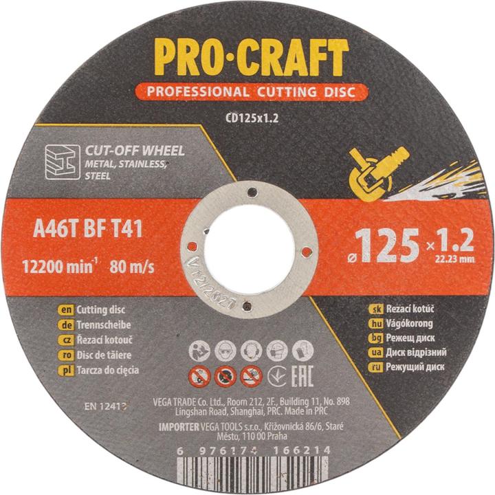 Produktbild Procraft CD125x1.2b Trennscheiben Set 10 Stück 125 x 22,23 mm