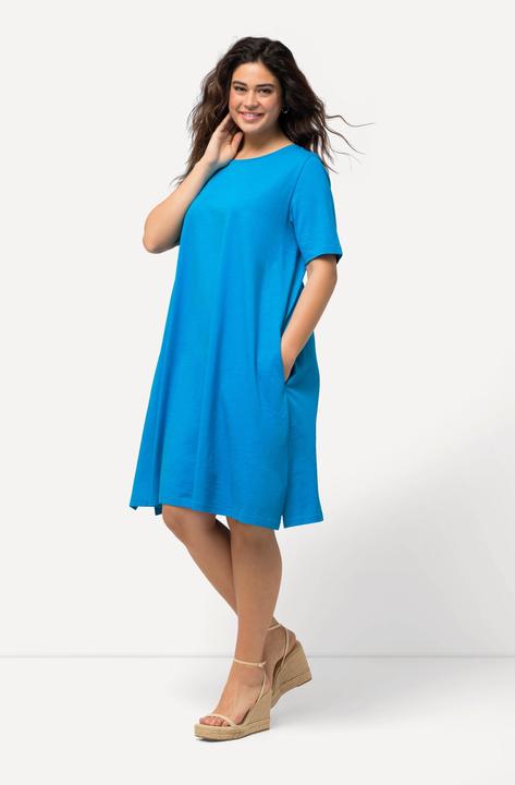 Produktbild Ulla Popken Jerseykleid, A-Linie, Rundhals, Halbarm, Taschen (54)