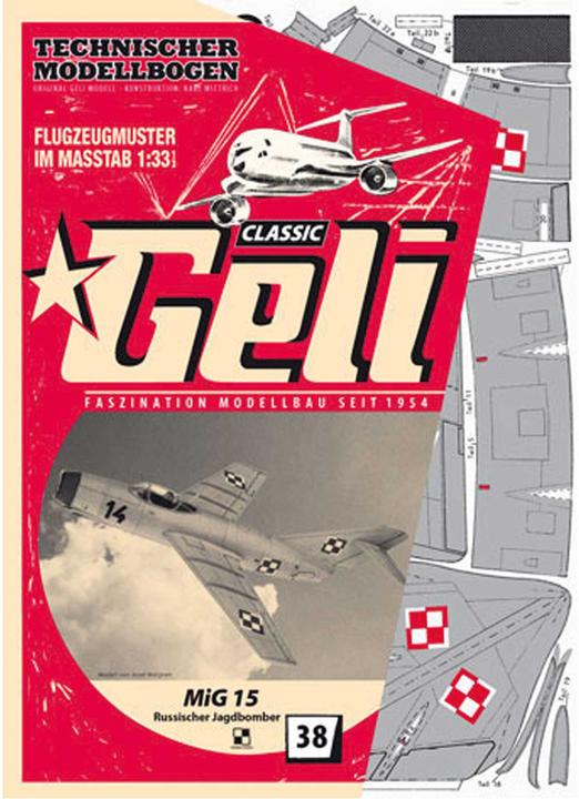 Produktbild Geli mig-15 kartonmodell