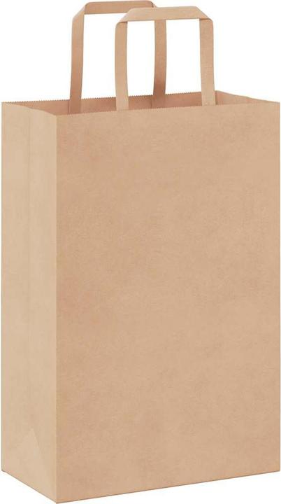 Actual product image vidaXL Kraft paper bags 50 pcs. with handle brown 21x11x31 cm paper bag (Gift bag, 50 x)