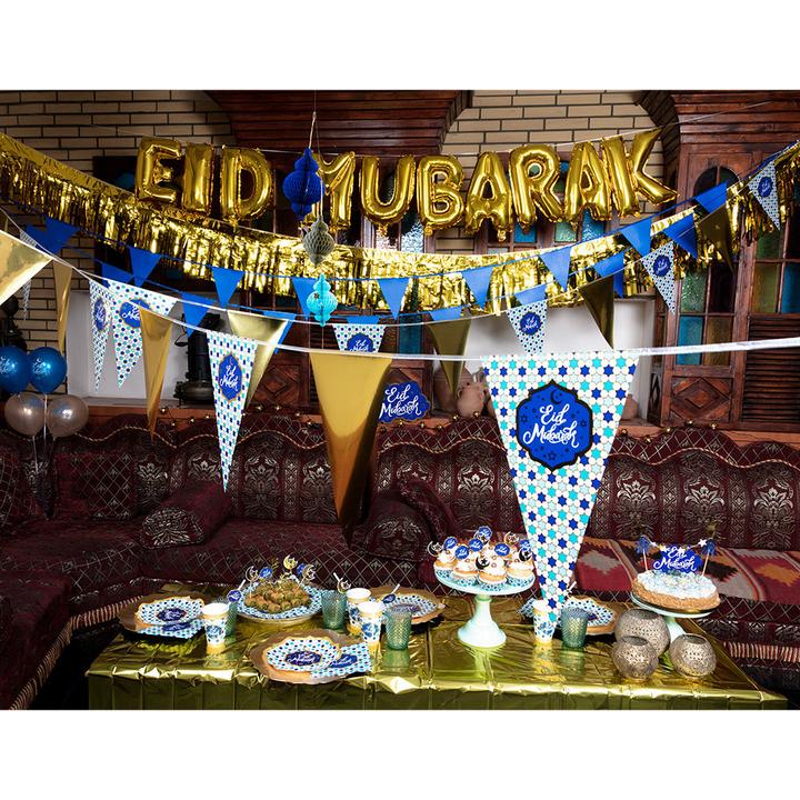 Image du produit Boland Folientischdecke Eid Mubarak 120 x 180 cm Gold (120 x 180 cm)
