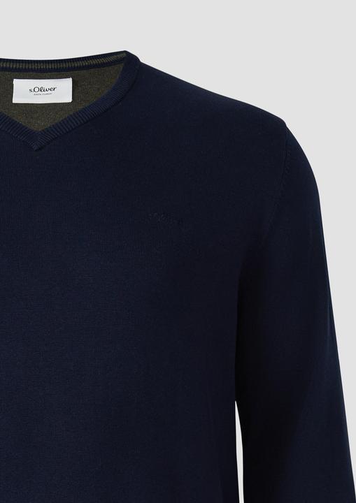 Produktbild S.Oliver Strickpullover Strickpullover mit Logo-Stickerei (4XL)