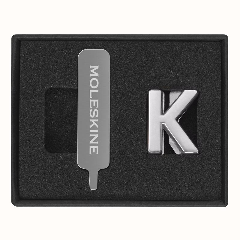 Moleskine, Heft + Block, Pin Buchstabe K Silber (Kein Einband)