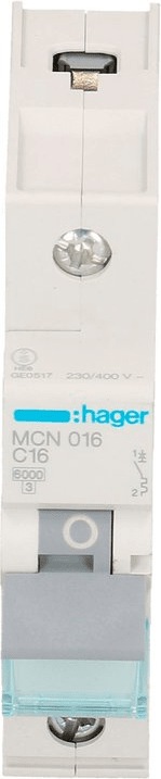 Image du produit Hager LS switch 1 pole 6kA C-16A 1M (16 A, Paresseux)