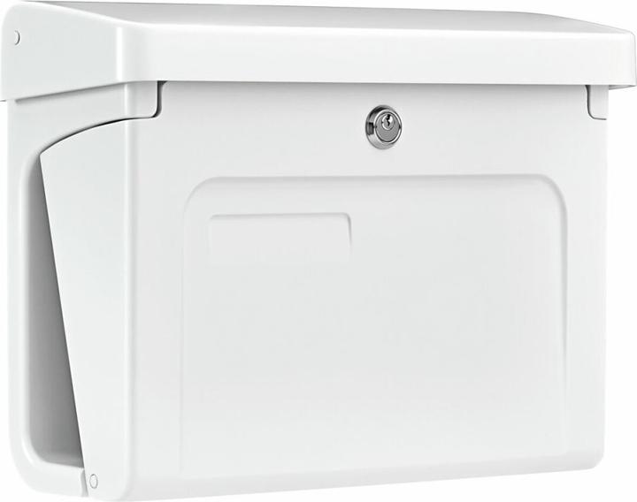 Produktbild Burg Wächter Briefkasten Kunststoff BxHxT 415/305/160 mm Fehmarn 3888 W weiss mit Klappe Zeitungsfach