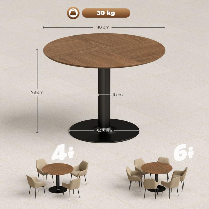 Image du produit Homcom Esstisch MDF, Stahl Braun (110 x 78 cm)