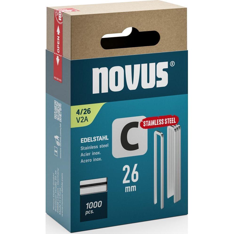 Novus, Tackerklammern + Tackernägel, Schmalrückenklammern C 4 26mm V2a