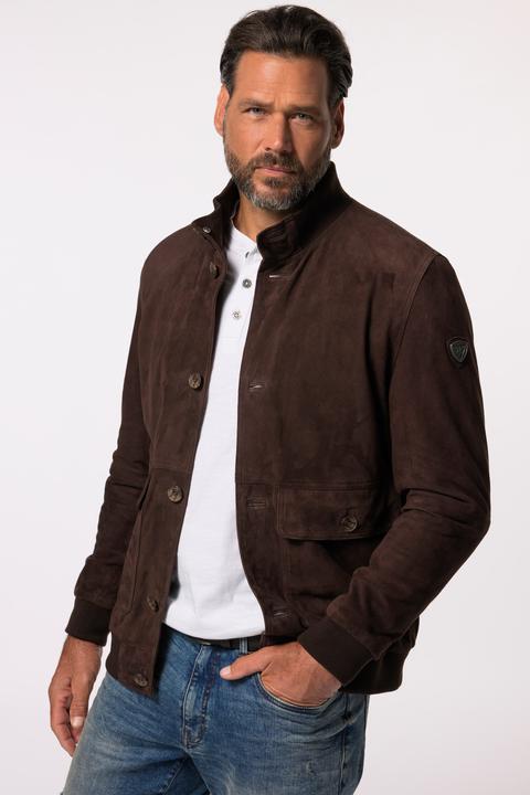 Image du produit JP1880 Veste en cuir, daim, col montant, patte de boutonnage (7XL)