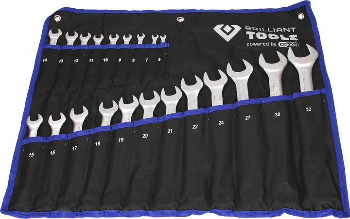 Produktbild Brilliant Tools Gabel-Ringschlüssel, 21-tlg. (19 mm, 8 mm, 10 mm)