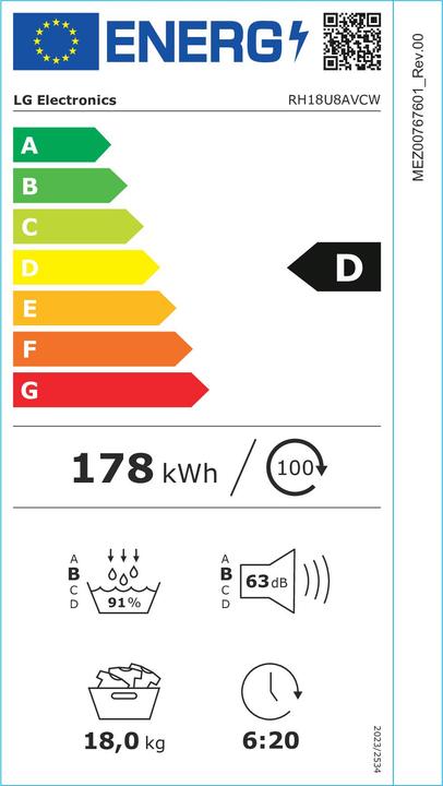 Energy Label LG RH18U8AVCW