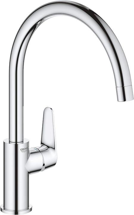 Produktbild Grohe BauCurve keukenkraan - hoge draaibare C-uitloop - chroom - 31536001