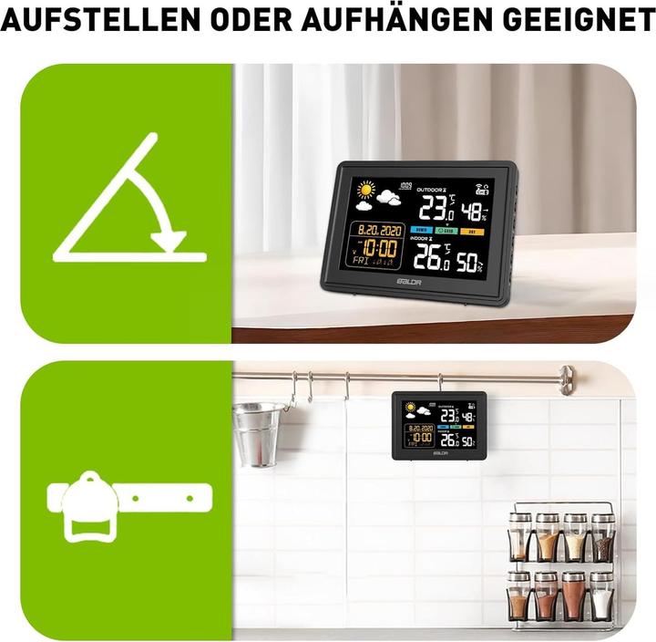 Actual product image Baldr Wetterstation mit Funkuhr und Aussensensor
