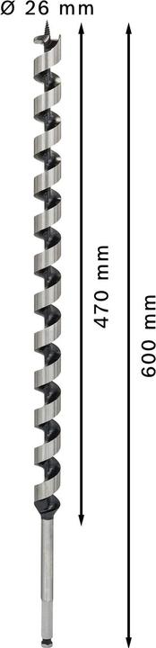 Immagine prodotto Bosch Professional Zubehör PRO Legno Punta per legno, 26 x 470 x 600 mm (11,1 mm)