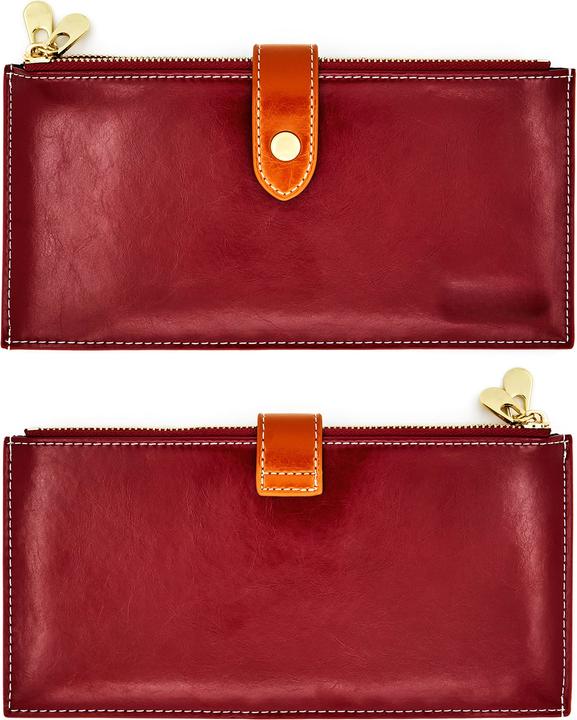 Produktbild Only-Bags.Store Echtes Leder Brieftasche RFID-Blockierung Kreditkarteninhaber Reissverschluss Brieftasche Handy