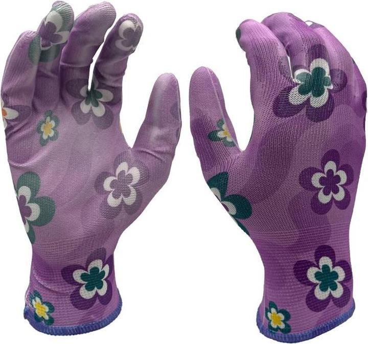 Image du produit FTM Gants de jardinage en polyester, 9/L, violet/multicolore (L)