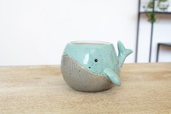 Actual product image Winkee - Whale Mug - Light Blue and Grey (1x)