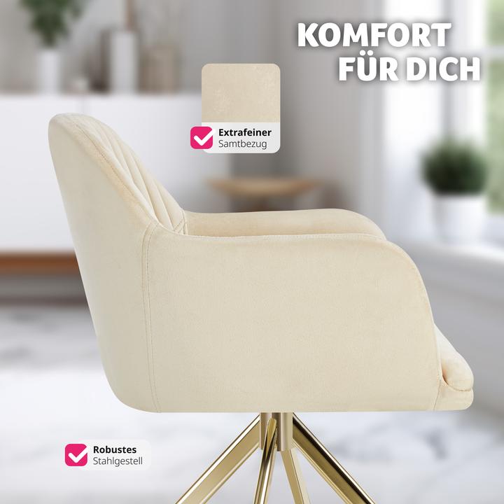 Immagine prodotto tectake Samt-Drehstuhl Lona mit dicker Polsterung