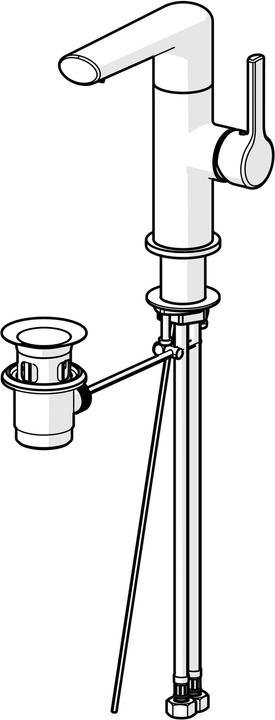 Produktbild Hansa Hansaronda Waschtischarmatur, seitenbedient, mit Ablaufgarnitur, Ausladung: 115mm, 55262203