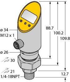 Actual product image Turck Rotatable pressure sensor with 2 transistor switching outputs pnp/npn ATEX