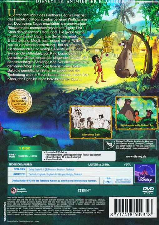 Actual product image Disney Interactive Studios The Jungle Book (DVD, 1967, German, Italian, English)