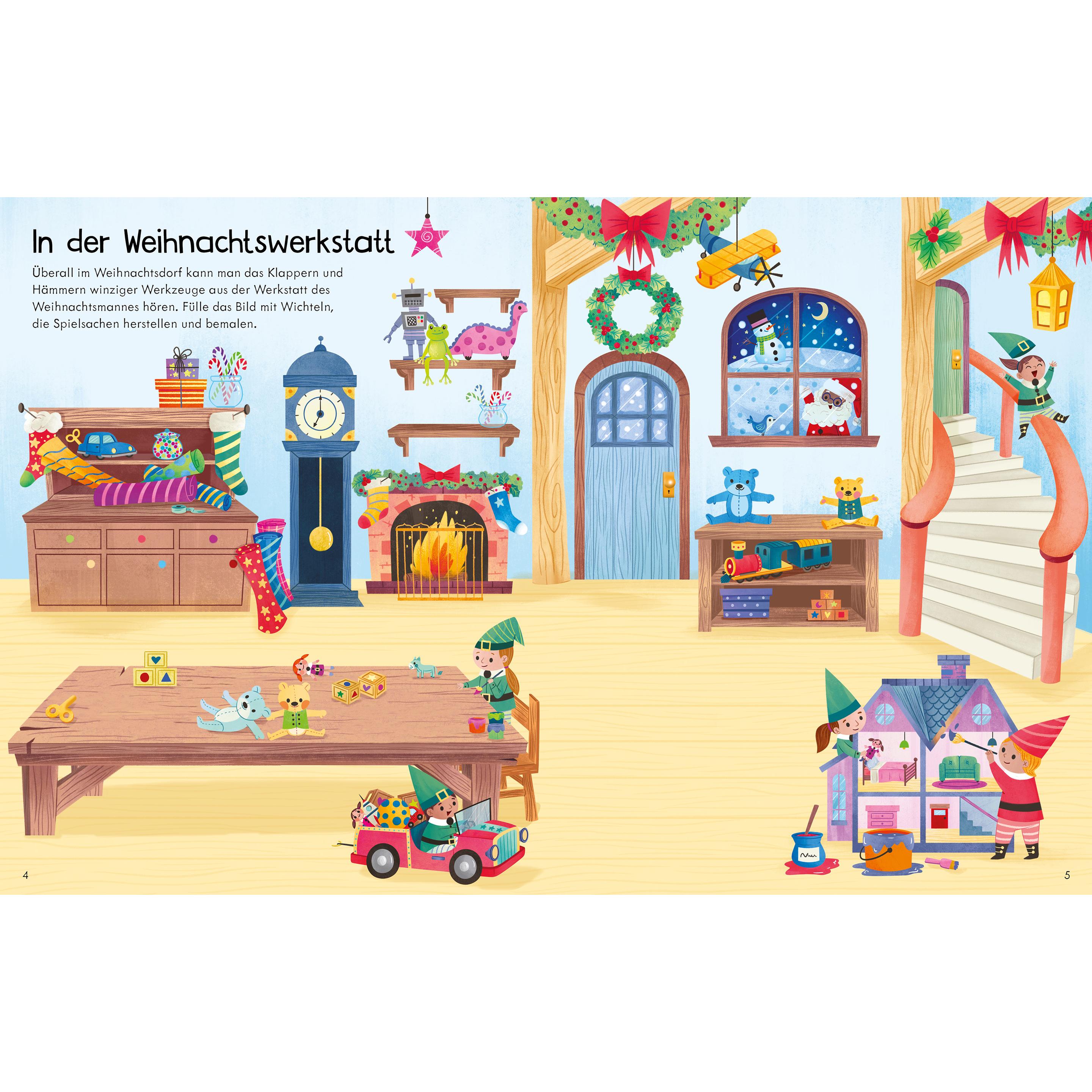 Thumbnail - Usborne Publishing, Sticker, Mein erstes Stickerbuch: Besuch in der Weihnachtswerkstatt