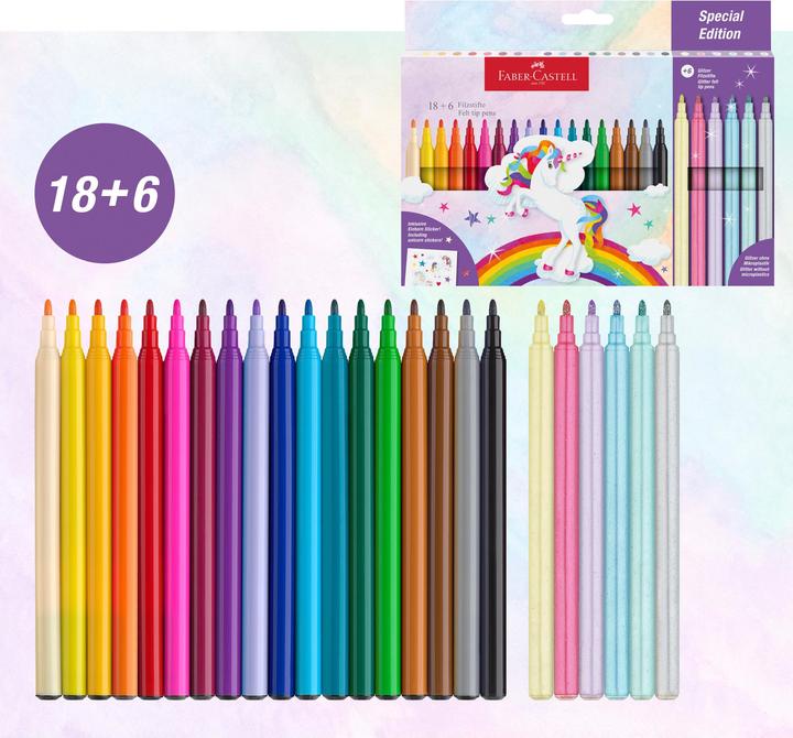 Produktbild Faber-Castell Felt-tip pen unicorn (multicolour, 24 x)