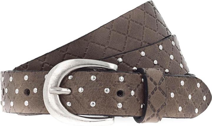 Produktbild B.Belt Lilou Silver Leder-Nietengürtel