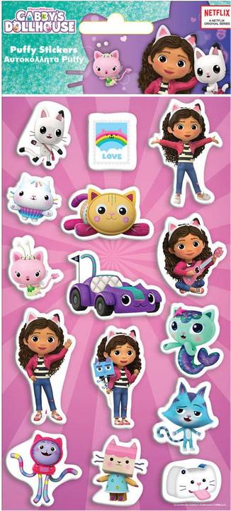 Immagine prodotto Gabby's Dollhouse Foglio di adesivi Puffy La casa delle bambole di Gabby