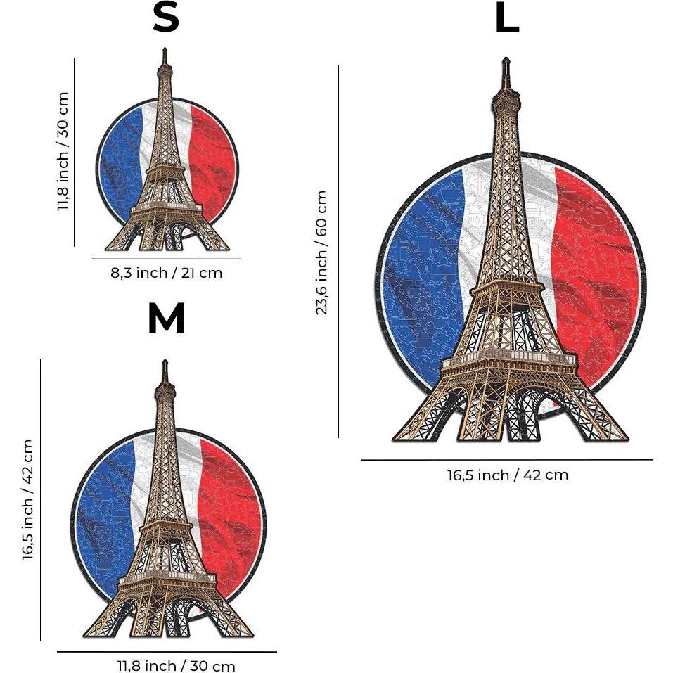 Thumbnail - Iconic Eifelturm - Monument Holz Puzzle Grösse L (500 Teile) (500 Teile)