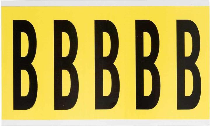 Brady 3460-B, B-499, nylon stof, letter B, zwart op geel, 44 x 127mm, tekenhoogte 98mm(25 K