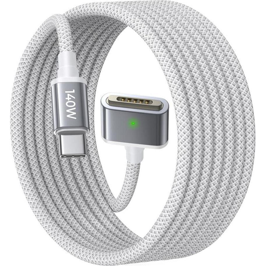 Lisen Cavo di ricarica da USB-C a MagSafe 3 140W, 2m, argento (60 W), Cavo USB