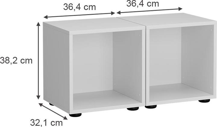 Produktbild Vicco Kinderregal Estell, Weiss, 36.4 x 38.2 cm 2-er Set