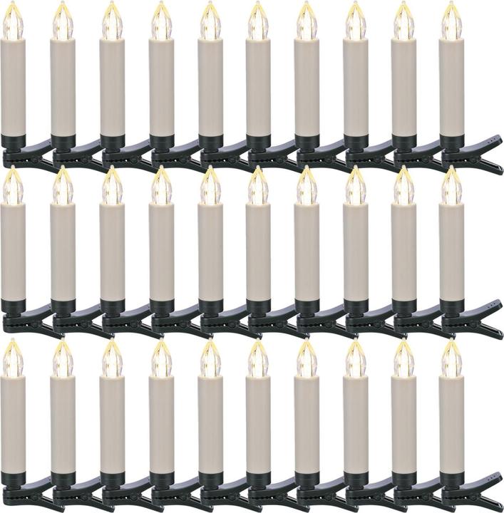 Image du produit Holy Bougies de Noël LED pour arbre de Noël sans fil avec télécommande, set de 30, blanc (30 x)