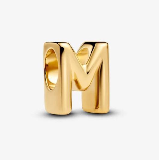 Image du produit Pandora Charm Lettre M Plaqué Or (Plaqué or, Métal)
