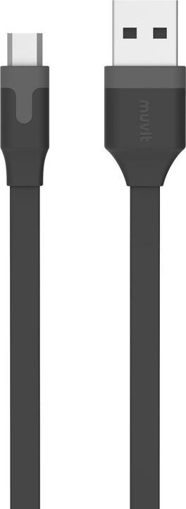 Actual product image Muvit Tab Cable Plat Charge & Synchro 2.4a Usb/Micro-Usb 1m Noir (1 m, USB 2.0)