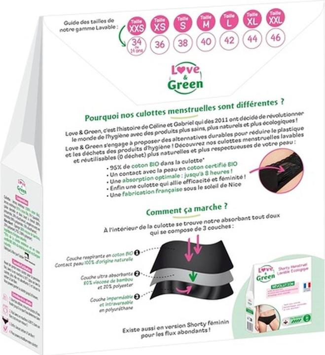 Produktbild Love & Green Menstruationsslip waschbar ökologisch (M)