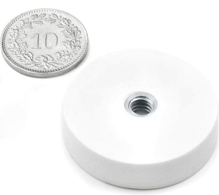 Actual product image Supermagnete Magnet system round rubber-coated with internal thread (1x)