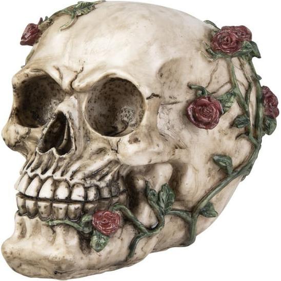 MICA Living Totenkopf mit Blumen - ca. 10,5 x 14 x 11,5 cm