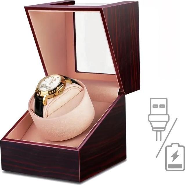 Actual product image Cbx Eleganter Uhrenbeweger für 1 Uhr, Watchwinder braun poliert (1 x)