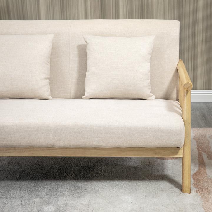 Produktbild Homcom 2 Sitzer Sofa Polyester, Gummiholz Beige (2-Sitzer)
