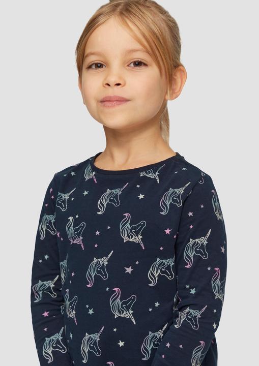 Produktbild S.Oliver T-Shirt Ausgestelltes Longsleeve mit All-over-Print (128, 134)