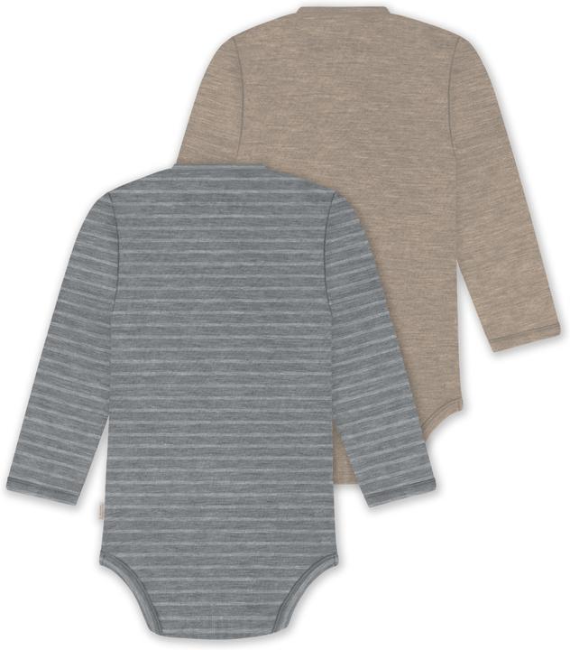 Produktbild Normani 2er Pack Bio Baby-Body Langarm Wickelbody aus Merinowolle für Junge und Mädchen - 9353 (86)