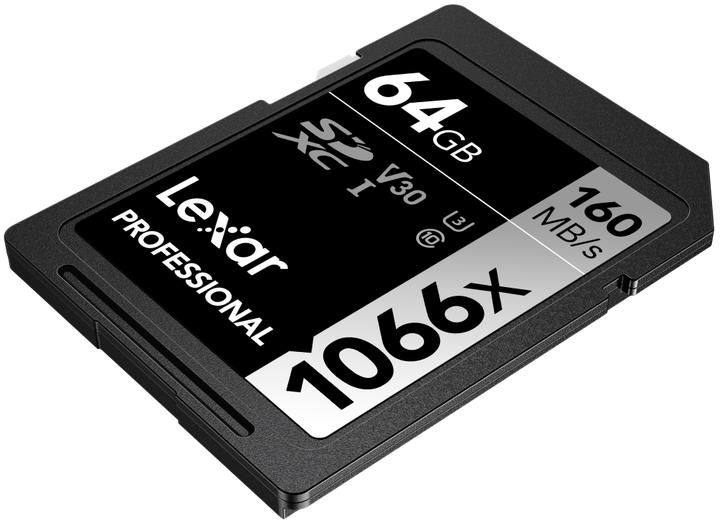 Actual product image Lexar PRO 1066x R160/W70 64GB U3 V30 UHS-I (64 GB, SDXC, U3, UHS-I)