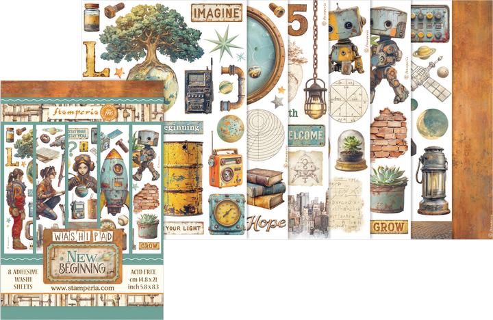Produktbild Stamperia Washi Pad "A New Beginning", 8 Blatt, A5