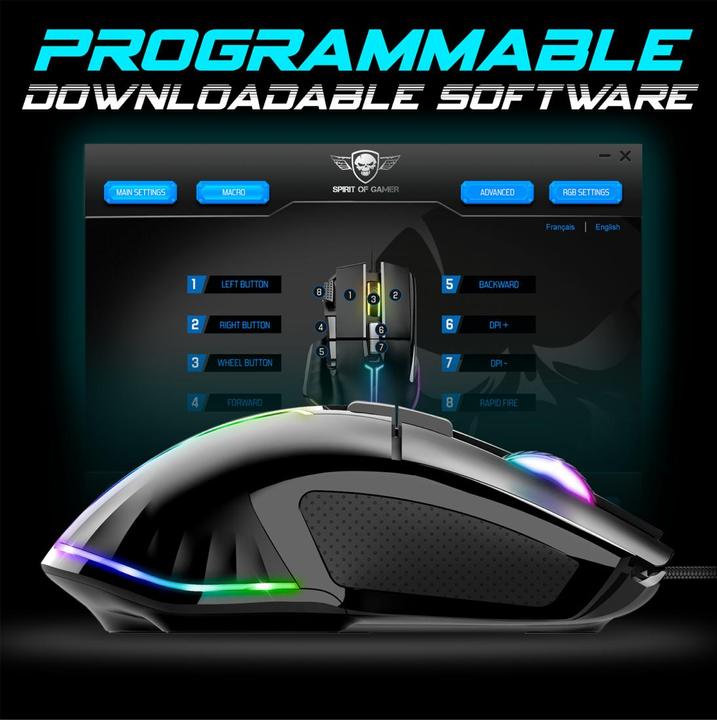 Produktbild Spirit Of Gamer Maus mit Kabel PRO-M5 (Kabelgebunden)