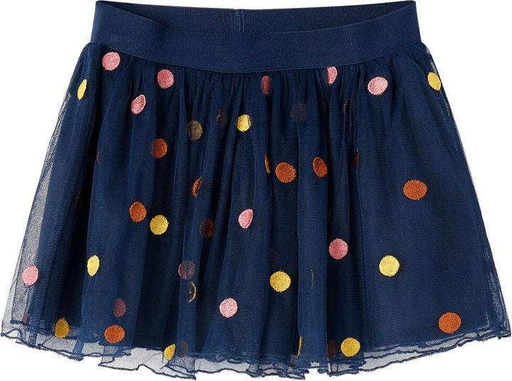 Immagine prodotto VidaXL Gonna in tulle per bambini con motivo a pois blu navy 104,Materiale (104)