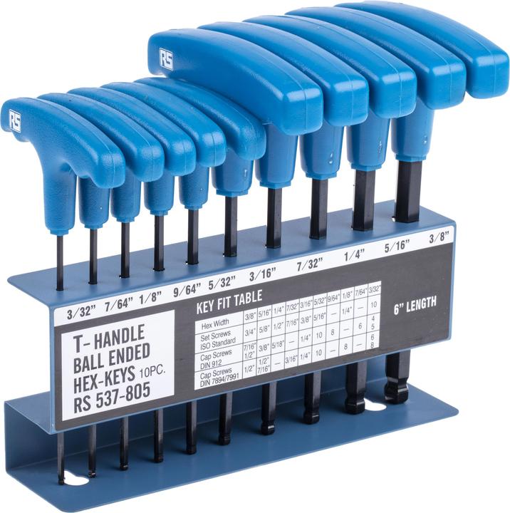 Actual product image RS PRO 10pcs T-handle imperial ball driver set