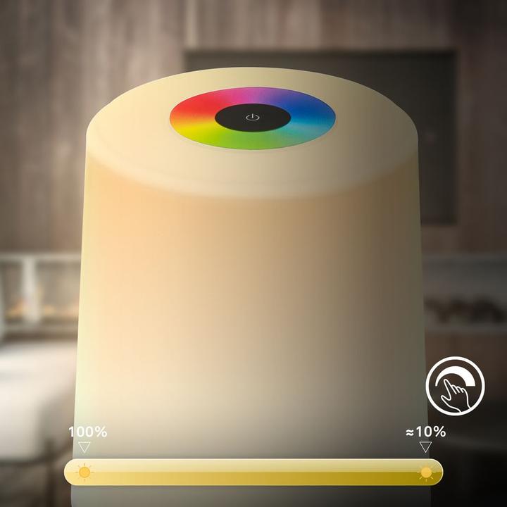 Image du produit Briloner Akku RGB+W LED Tischleuchte, Chrome-matt (280 lm)