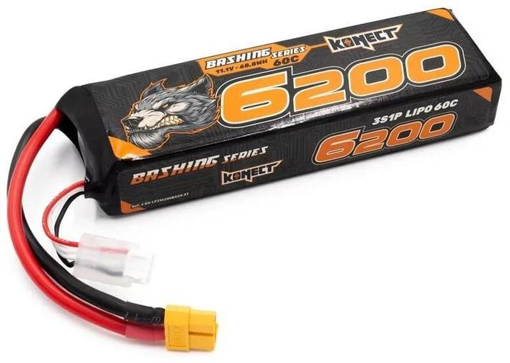 Image du produit Konect Accu RC LiPo 6200 mAh 11.1 V 60C Bashing (11.10 V, 6200 mAh)
