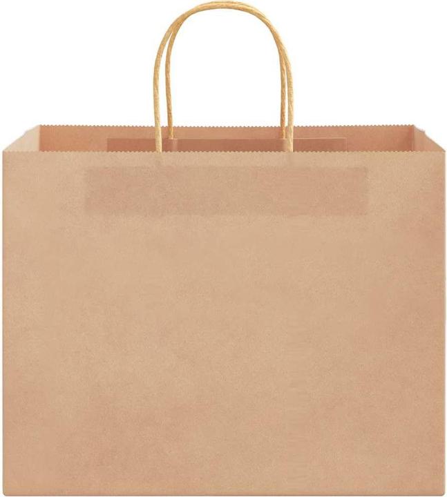 Produktbild vidaXL Kraftpapiertüten 250 Stk. mit Henkel Braun 32x22x24 cm Papiertüte (250x)